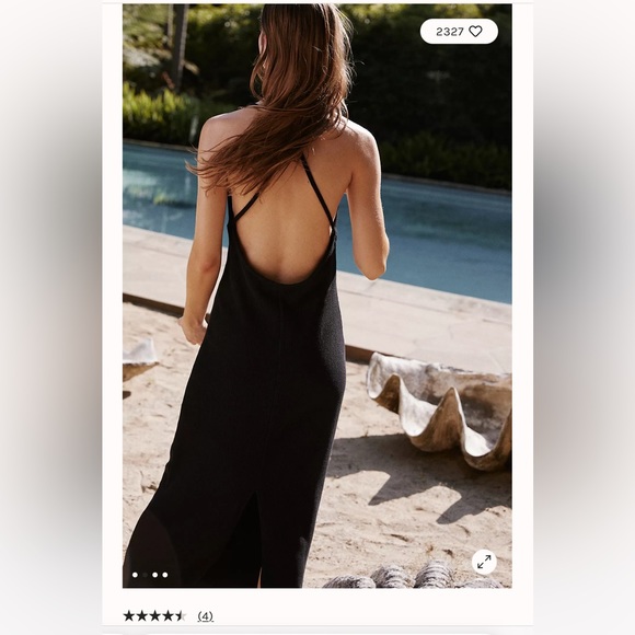 Free people Moss Midi Dress color black size S - Picture 2 of 6